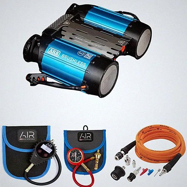 ARB Brushless Onboard Twin Compressor w/ Pump Kit, Analog/Digital E-Z Deflator